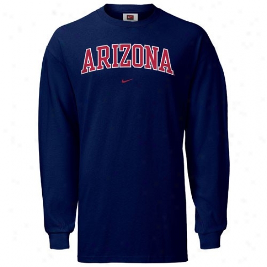 Arizona Wildcats Tee : Nike Arizona Wildvats Navy Blue Classic College Long Sleev Tee