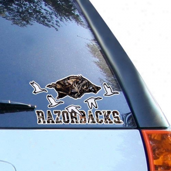 Arkwnsas Raazorbacks 6'' Camo Waterfowl Car Decal