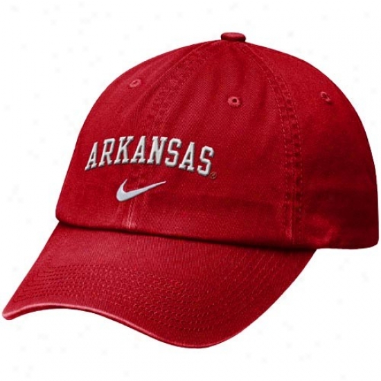 Arkansas Razorbavks Hats : Nike Arkansas Razorbacks Crimson Heritage 86 Campus Adjustable Hats