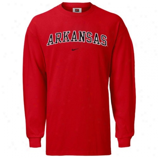 Arkansas Razorbacks Tees : Nike Arkansas Razorbacks Cardinal Youth Classic College Long Sleeve Tees