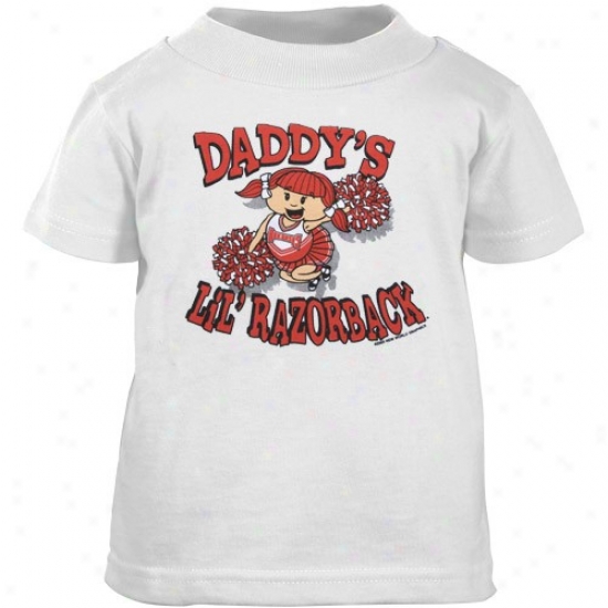 Arkansas Razorbacks Tshirt : Arkansas Razorbacks White Toddler Daddy's Lil' Razorback Tshiry