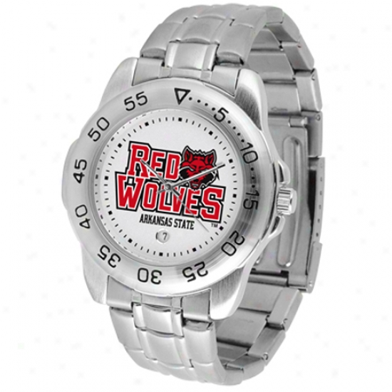 Arkansas State Red Wolves Watch : Arkansas State Red Wolves Men's Gameday Sport Watch W/stainless Steel Band
