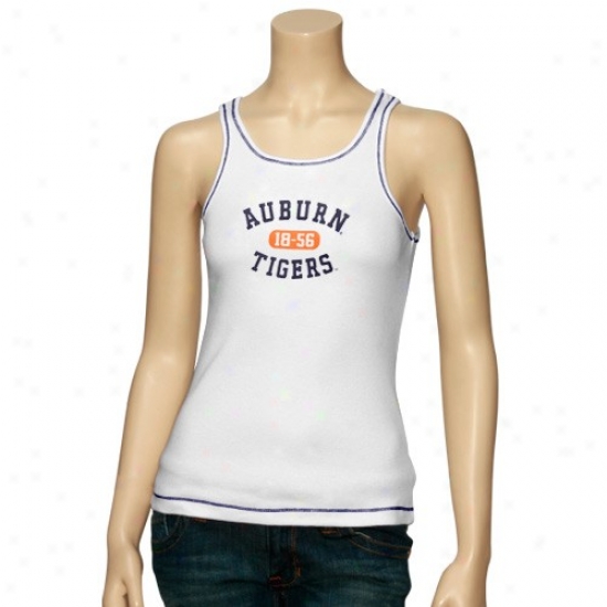 Auburn Tigers Shirtw : Auburn Tigers Ladies White Bella Tank Top