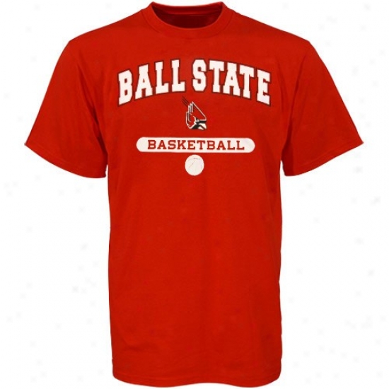 Ball State Cardinals Tee : Russell Ball State Cardinals Red Basketball Tee