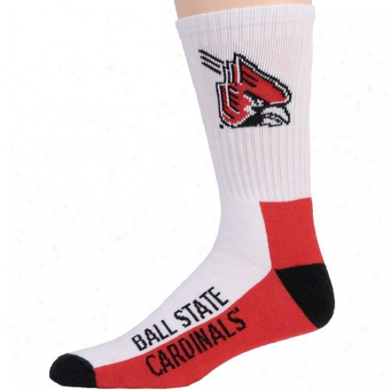 Dance State Cardinals Tri-color Team Logo Crew Socks