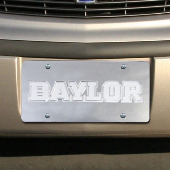 Baylor Bears Silver Mirrored Team Logo Locense Plate