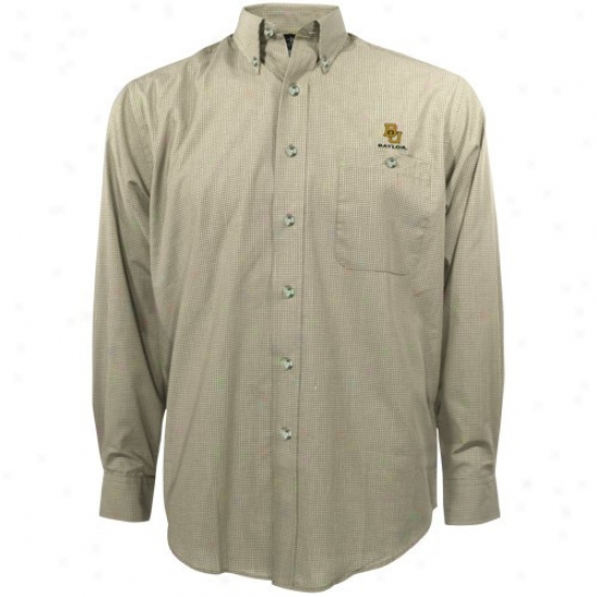 Baylor Bears T-sshirt : Antigua Baylor Bears Khaki Matrix Long-winded Sleeve Clothe T-shirt