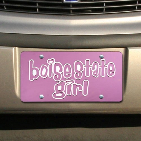 Boise State Broncos Pink Mirrored Boise Rank Girl License Dish
