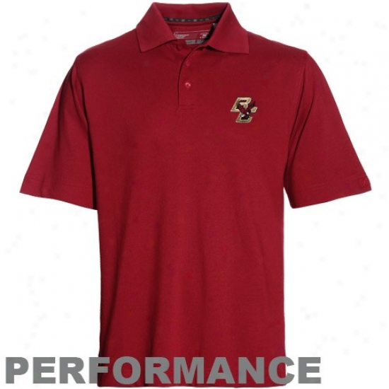 Boston College Eagles Glf Shirts : Cutter & Buck Boston College Eagles Maroon Champions Drytec Performance Golf Shirts