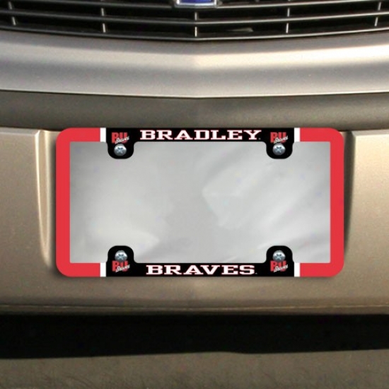 Bradley Braves Thin Rim Varsity License Plate Frame