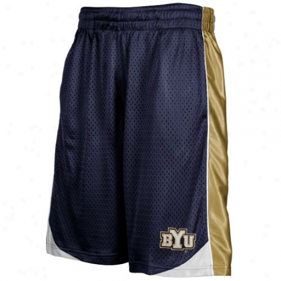 Brigham Young Cougars Navy Blue Vector Workout Shorts
