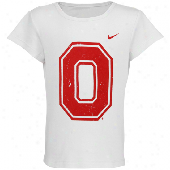 Buckeye Apparel: Nike Buckeye Youth Girls White Blend Graphic T-shirt