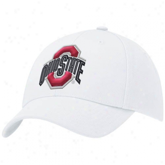 Buckeye Hats : Nike Buckeye White Swoosh Flex-fit Hats
