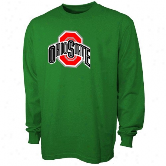 Buckeye T-shiry : Buckeye Green St. Patrick's Day Team Logo Long Sleev3 T-shirt