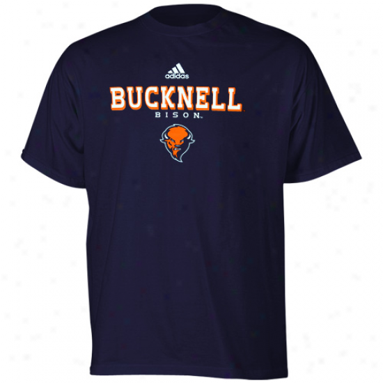 Bycknell Bison Shirts : Adidas Bucknell Bison Navy Blue True Basic Sbirts