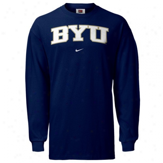 B6u Cougars Apparel: Nike Brigham Young Cougars Ships BlueC ollege Classic Long Sleeve T-shirt