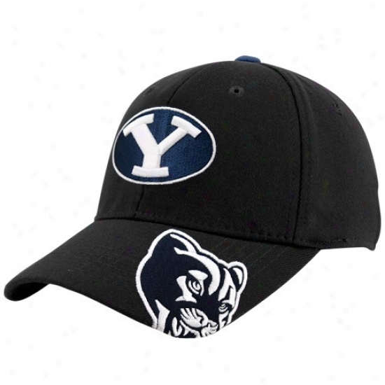 Byu Cougars Caps : Outgo Of The World Brigham Young Cougars Black Tailback Flex Fit Caps