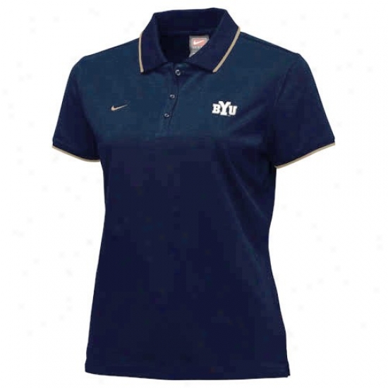 Byu Cougars Golf Shirts : Nike Brigham Young Cougars Ships of war Blue Ladies College Classic Golf Shirts