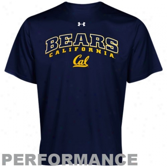 Cal Bears Attire: Under Armour Cal Golden Bears Navy Livid Heatgear Instruction Performance T-shirt