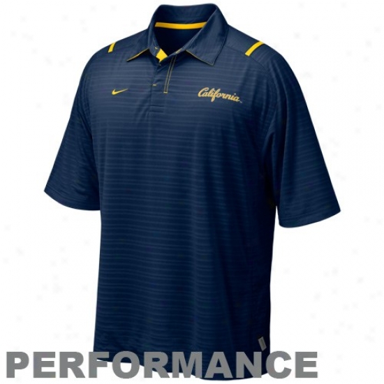 Cal Bears Golf Shirts : Nike Cal Golden Bears Navy Blue Conference Corner Performance Golf Shirts