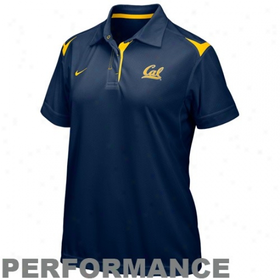 Cal Bears Polos : Nike Cal Golden Bears Ladies Ships Blue Silent Count Dri-fit Performancce Polos