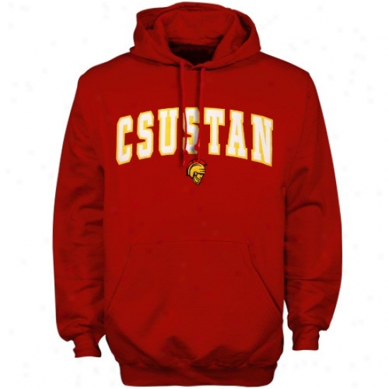 Cal State Stanislaus Warriors Sweat Shirts : Cal State Stanislaus Warriors Red Player Pro Chief Sweat Shirts