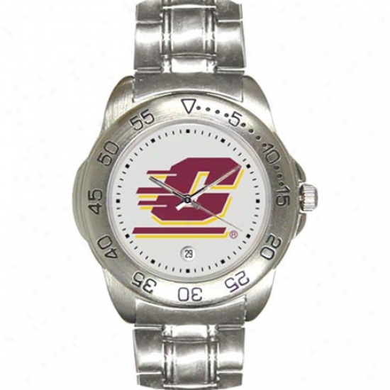 Cent. Michihan Chippewas Watches : Central Michigan Chippewas Men's Gameday Sport Watches W/stainless Steel Band