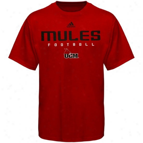 Central Missouri Mules T Shirt : Adidas Central Missouri Mules Red Sideline T Shirt