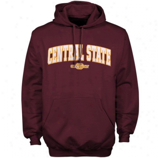 Central State Marauders Hoodys : Central State Marauders Maroon Player Pro Arched Hoodys