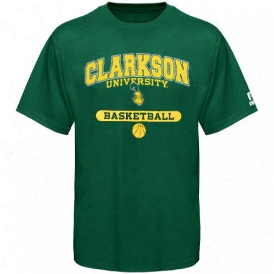 Clarksoh Golden Knights Tshirt : Russell Clarkosn Golden Knights Green Basketball Tshirt