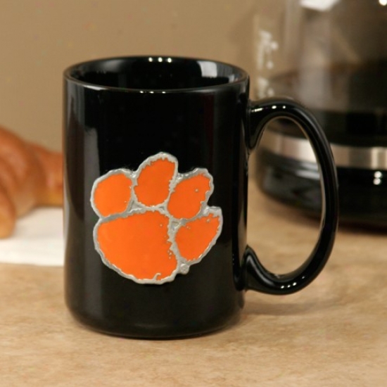 Clemson Tigers Black1 5oz. Pewter Logo Ceramic Mug