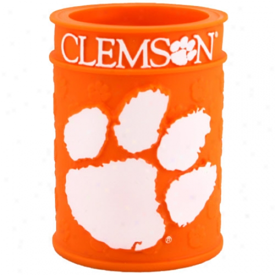 Clemson Tigers Embossed Plastic Can Coozie