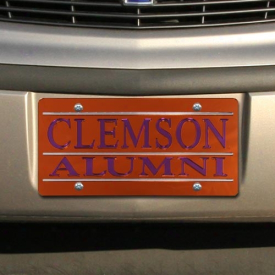 Clemson Tigers Orange Mirrored Alumni License Plate
