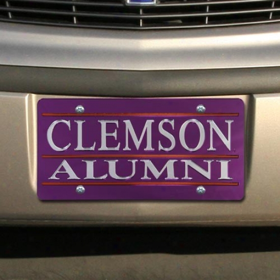 Clemson Tigers Purple Mirrored Alumni License Plate