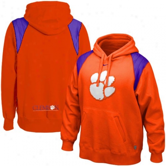 Clemson Tigers Sweat Shirts : Nike Clemson Tigers Orange Hands To Face Sweqt Shirts