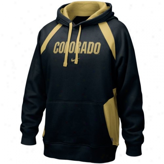 Colorao Buffaloes Sweat Shirts : Nike Colorado Buffaloes Negro Cot Hut Sweat Shirts