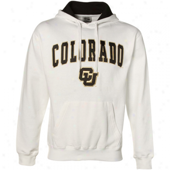 Colorado Buffaloes Sweatshirts : Colorado Buffaloes White Classic Twill Sweatshirts