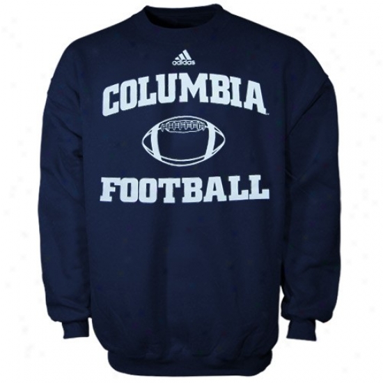 Columbia Seminary of learning Lions Sweatshirt : Adidas Columbia University Lions Navy Blue Co1legiate Crew Sweatshirt