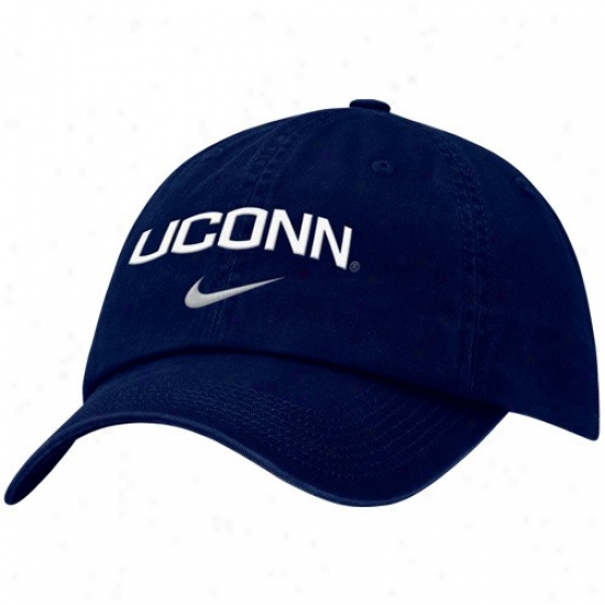 Connecticut Huskies Hat : Nike Connecticut Huskeis (uconn) Navy Blue Campus Admustable Hat