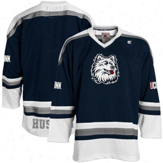 Connecticut Huskies Jerseys : Connecticut Huskies (uconn) Youth Navy Blue Hockey Jerseys