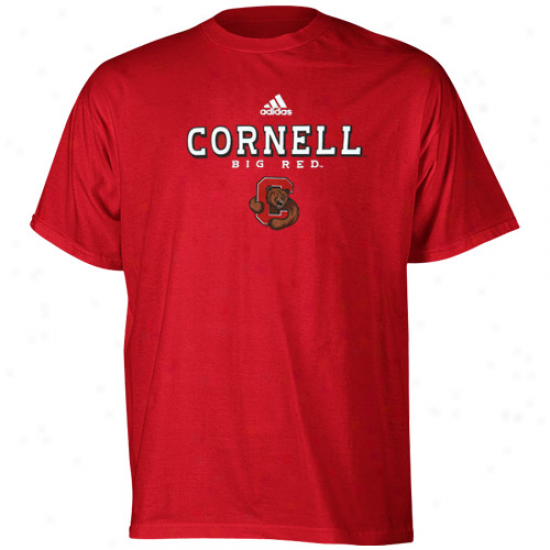 Cornell Haughty Red Tshirts : Adidas Cornell Big Red Carnelian True Basic Tshirts
