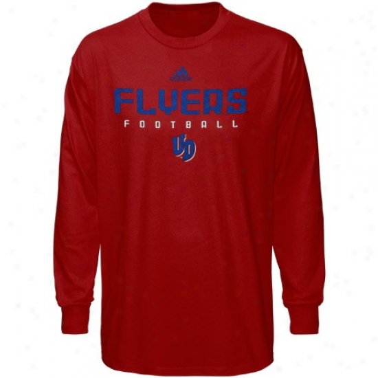 Dayton Flyers Tshirts : Adidas Dayton Flyers Red Sideline Long Sleeve Tshirts