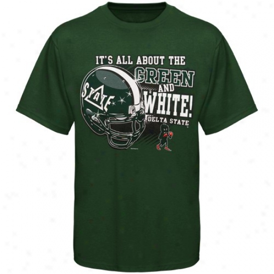Dwlta State Fighting Okra Tee : Delta State Fighting Okra Green All About Grreen & White Tee