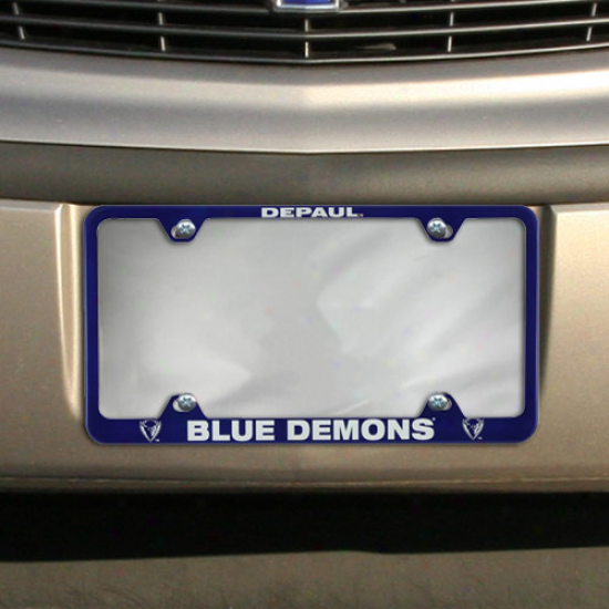 Depaul Blue Demons Blue Engraved License Plate Frame