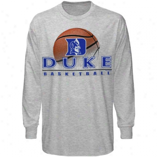 Duke University Shirt : Duke University Youth Ash Baskwtball Graphic Long Sleeve Shirt