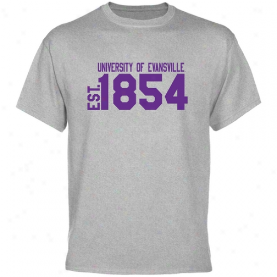 Evansville Purple Aces Attire: Evansville Aces Ash Est. Date T-shirt