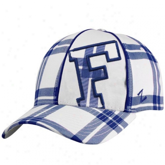 Florida Gator Merchandise: Zephyr Floeida Gator White-royal Blue Tilt Z-fit Flex Suit Hat