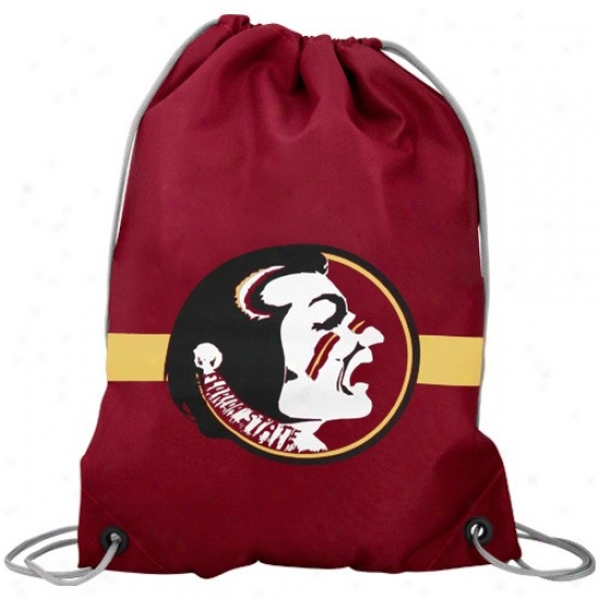 Florida State Seminoles (fsu) Garnet Team Logo Drawstring Backpack