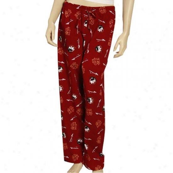 Florida State Seminoles (fsu) Ladies Garnet Drawstring Pajama Pants