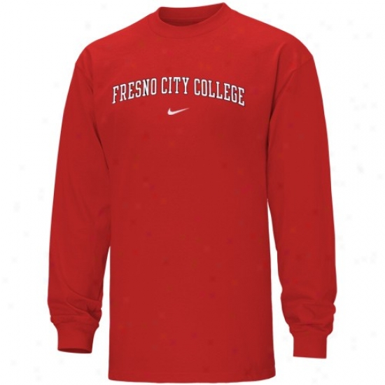 Fresno City College Ramd Tshirts : Nike Fresno City College Rams eRd Vertical Arch Long Sleeve Tshirts